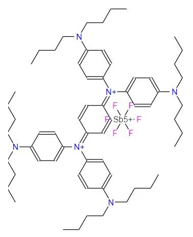 CAS:5496-71-9n3,N3,N6,N6-Tetrakis[4-(dibutilamino)fenil]-1,4-siklogeksadien-3, 6-diaminium heksafluoroantimonat (1:2)
